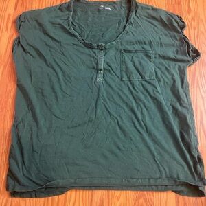 Oversized Aerie Green Shirt with Buttons Size LARGE Women's